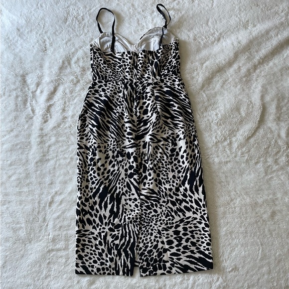 Black/white Animal Print Bustier Midi Dress - SERGIO HUDSON X TARGET sz S - Picture 2 of 9